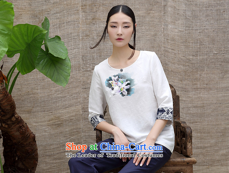 Summer 2015 new ink cotton linen cloth hand-painted orchid linen china wind female literary art fashion white L Fan pictures, prices, brand platters! The elections are supplied in the national character of distribution, so action, buy now enjoy more preferential! As soon as possible.