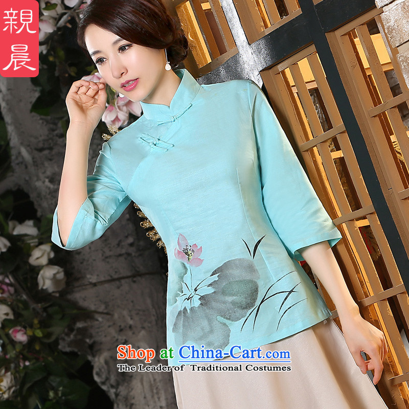 The pro-am qipao new 2015 Fall/Winter Collections daily improved cotton linen Tang Dynasty Chinese Nation large wind jacket coat +P0011 skirts , M, PRO-AM , , , shopping on the Internet
