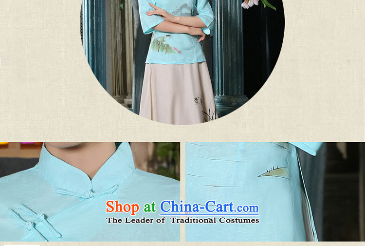 The pro-am Tang dynasty cheongsam dress Fall/Winter Collections of new products cotton linen flax daily improved Chinese Han-retro kit shirt female clothes +P0011 apron skirt M picture, prices, brand platters! The elections are supplied in the national character of distribution, so action, buy now enjoy more preferential! As soon as possible.