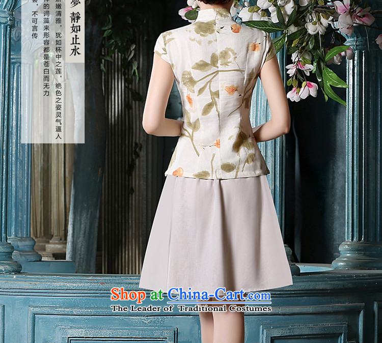 The pro-am summer new cotton linen dress retro improvements 2015 Daily Tang ethnic Han-short-sleeved T-shirt + T-shirt, beige qipao short skirt 2XL Photo, prices, brand platters! The elections are supplied in the national character of distribution, so action, buy now enjoy more preferential! As soon as possible.