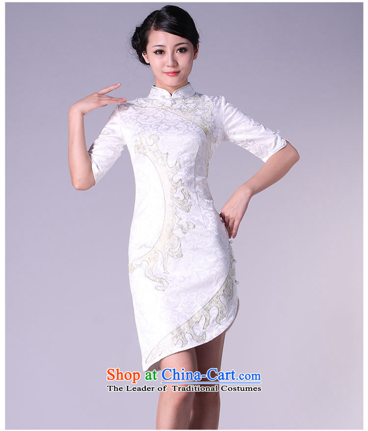 The fall short of modern replacing a nail-ju qipao embroidered dress retro dresses women in white sleeves XL Photo, prices, brand platters! The elections are supplied in the national character of distribution, so action, buy now enjoy more preferential! As soon as possible.