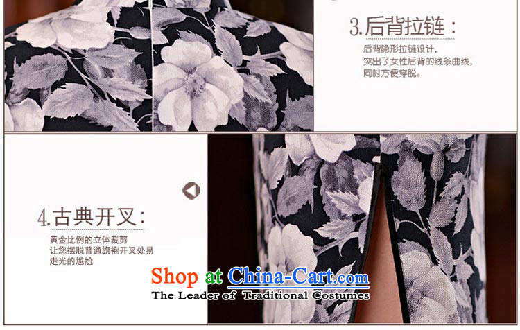 At 2015 new pro-summer daily retro style qipao length skirts improvement of Sau San, short-sleeved dresses TZM-1002 black on white flower cheongsam L picture, prices, brand platters! The elections are supplied in the national character of distribution, so action, buy now enjoy more preferential! As soon as possible.