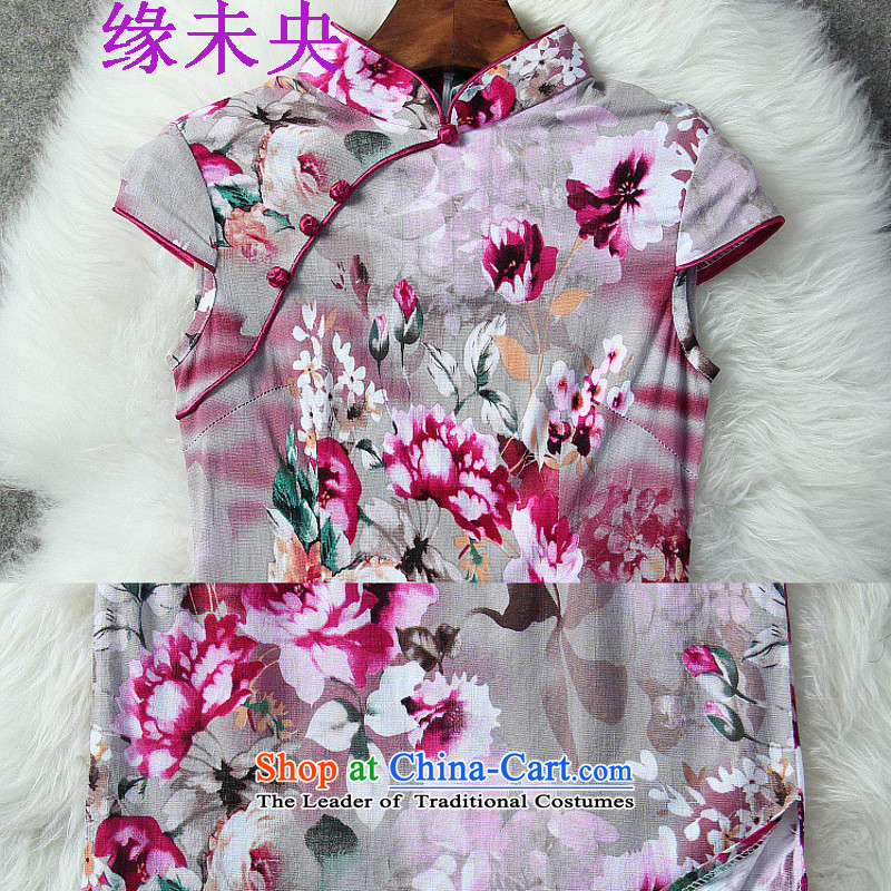 Not second 2015 European site new summer for women is pressed flowers stamp of the forklift truck qipao 1172 color pictures of the Sau San XL, leap Kai shopping on the Internet has been pressed.