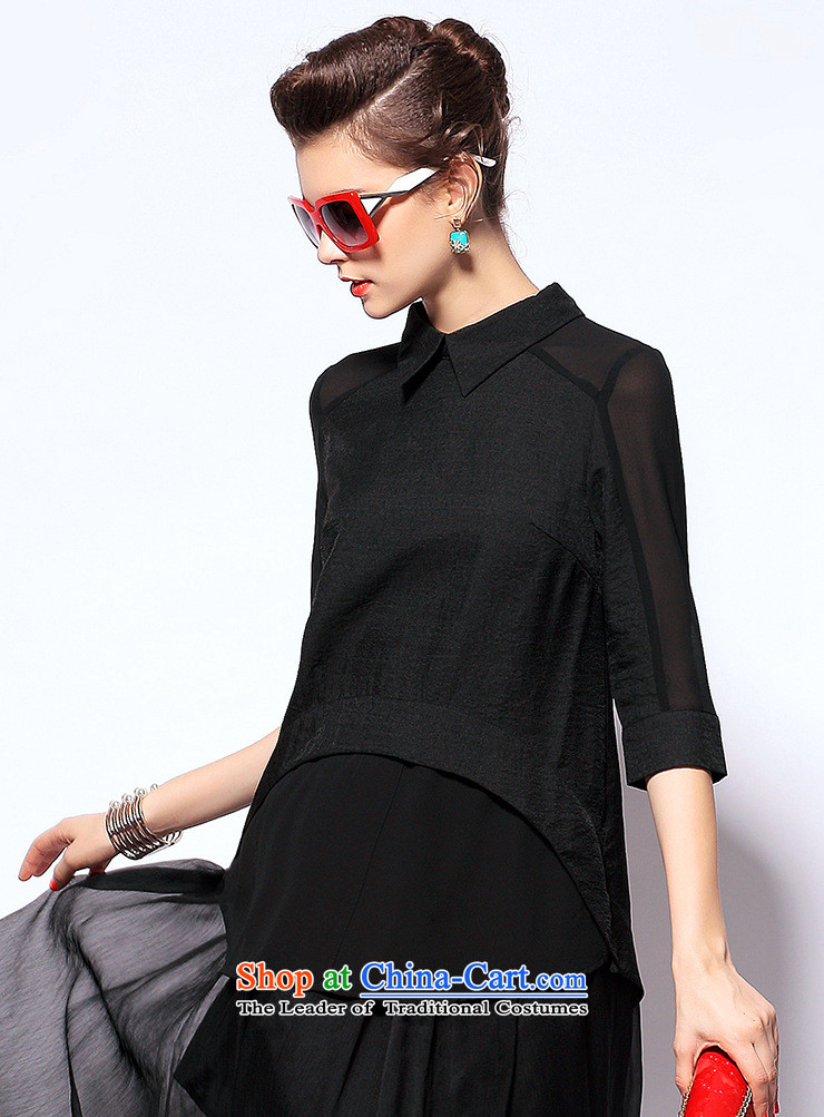The European site Couture fashion in Europe and the new summer, Loose Cuff lapel female black T-shirt M picture, prices, brand platters! The elections are supplied in the national character of distribution, so action, buy now enjoy more preferential! As soon as possible.