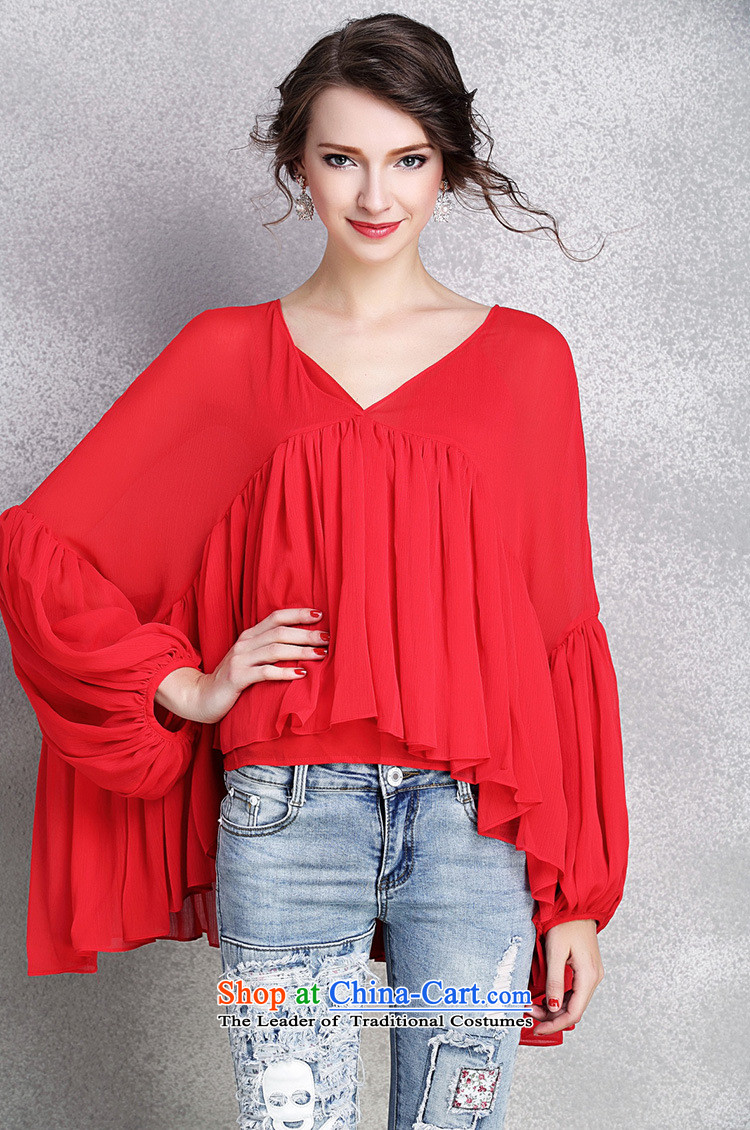 2015 New Product Model Hamilton jacket for larger female loose deep V-Neck lanterns cuff large flows of Netherlands, forming the CAMI RED L picture, prices, brand platters! The elections are supplied in the national character of distribution, so action, buy now enjoy more preferential! As soon as possible.