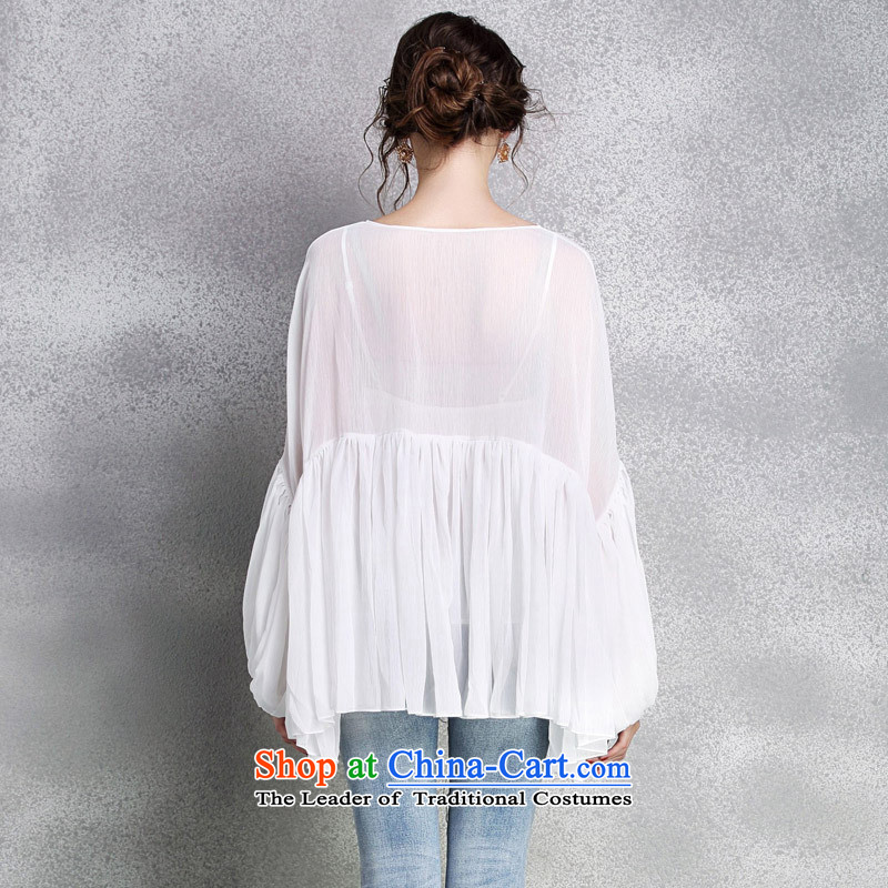 2015 New Product Model Hamilton jacket for larger female loose deep V-Neck lanterns cuff large flows of Netherlands, forming the CAMI RED , L, blue rain butterfly according to , , , shopping on the Internet