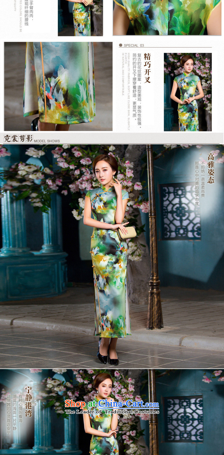 It long retro elegant qipao thin graphics Chinese collar crescent improved long-sleeved cheongsam dress Figure 2XL color pictures, prices, brand platters! The elections are supplied in the national character of distribution, so action, buy now enjoy more preferential! As soon as possible.