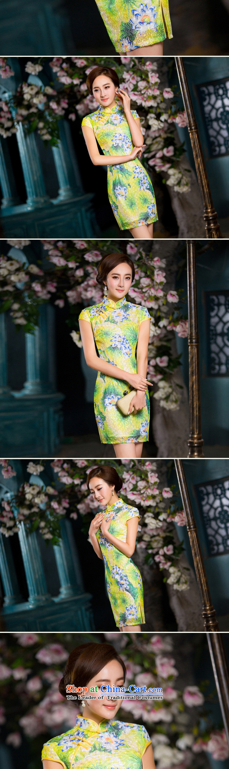 Dan breathing new for women composite lace improved qipao Stylish retro cheongsam dress short qipao gown figure color pictures, prices, XL brand platters! The elections are supplied in the national character of distribution, so action, buy now enjoy more preferential! As soon as possible.