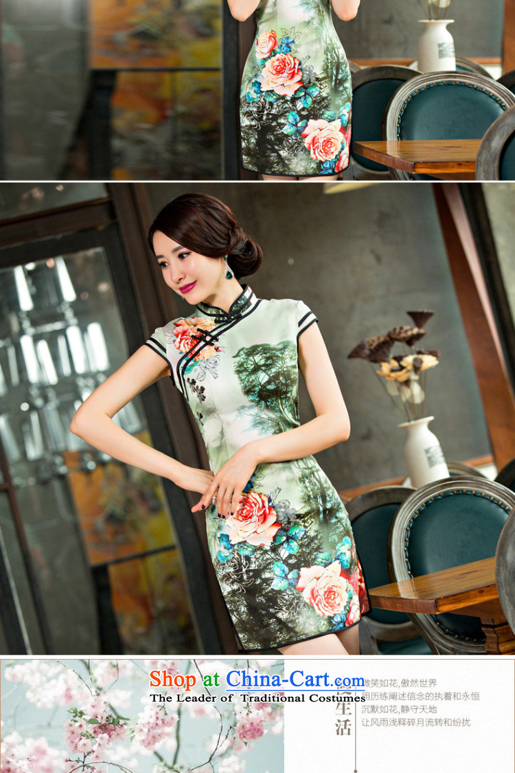 Find the new Silk Cheongsam Sophie improved version of fashion ladies dress retro-clip short Chinese cheongsam dress figure color L picture, prices, brand platters! The elections are supplied in the national character of distribution, so action, buy now enjoy more preferential! As soon as possible.