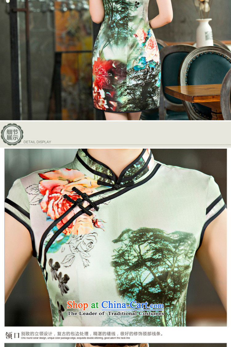 It New Silk Cheongsam improved version of stylish lady dresses Chinese Antique disc detained cheongsam dress short Figure Color S picture, prices, brand platters! The elections are supplied in the national character of distribution, so action, buy now enjoy more preferential! As soon as possible.