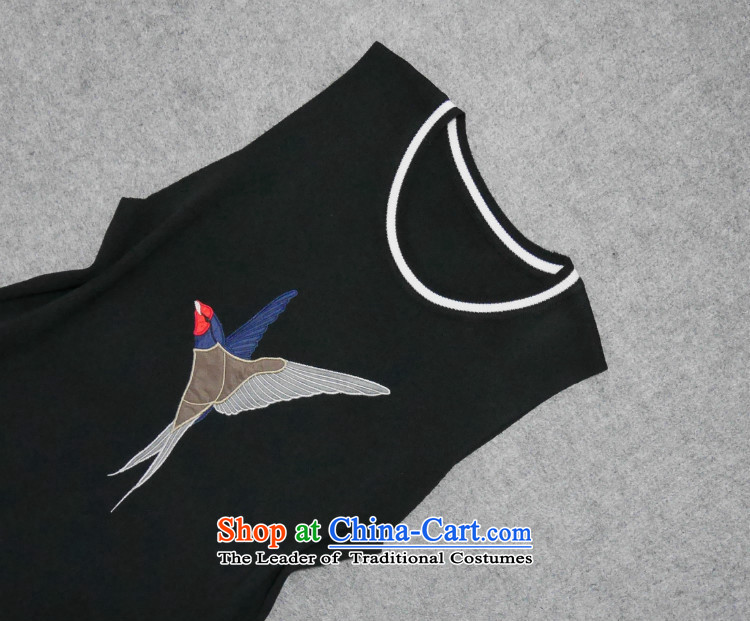 At the beginning of autumn Hami new women's T-shirt European site high-end female Sau San Circle Sleeveless Top Loin of embroidered Knitted Shirt black S picture, prices, brand platters! The elections are supplied in the national character of distribution, so action, buy now enjoy more preferential! As soon as possible.