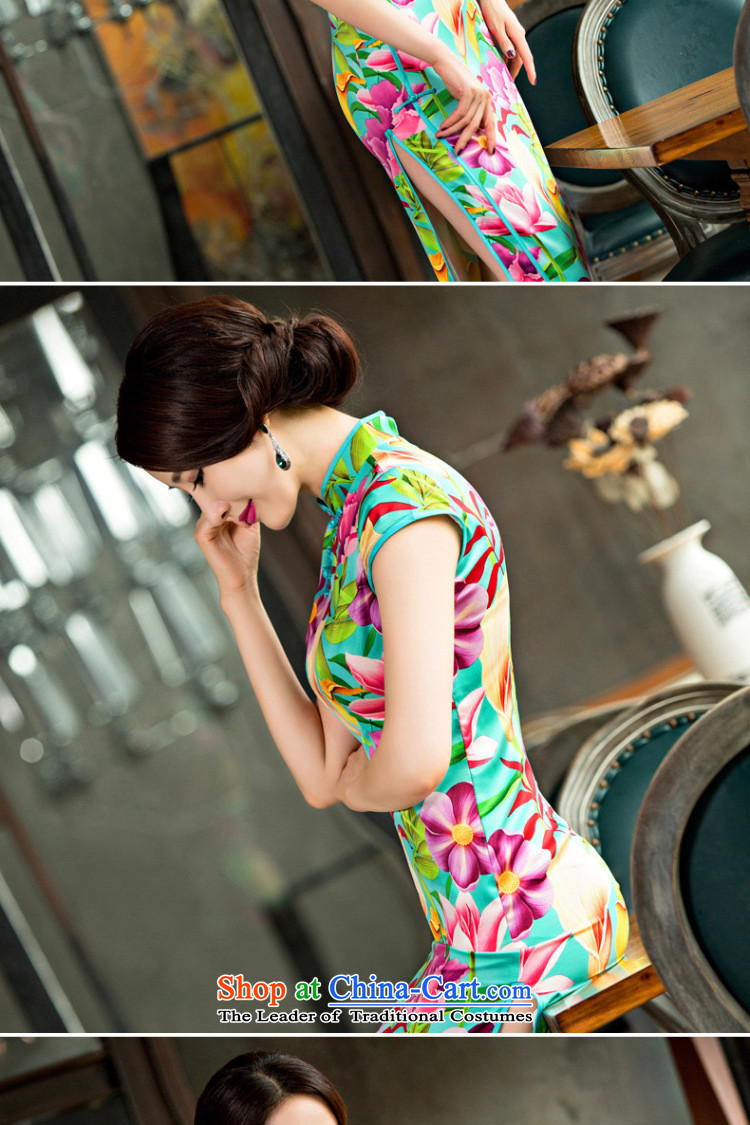 Dan breathing new for women Silk Cheongsam Chinese improved long collar temperament cheongsam dress qipao ladies Sau San Figure 2XL color pictures, prices, brand platters! The elections are supplied in the national character of distribution, so action, buy now enjoy more preferential! As soon as possible.