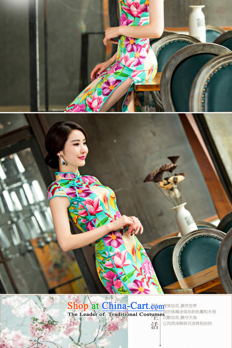 Find new women's soft Silk Cheongsam Chinese improved long collar temperament cheongsam dress qipao ladies Sau San figure color pictures, prices, XL brand platters! The elections are supplied in the national character of distribution, so action, buy now enjoy more preferential! As soon as possible.
