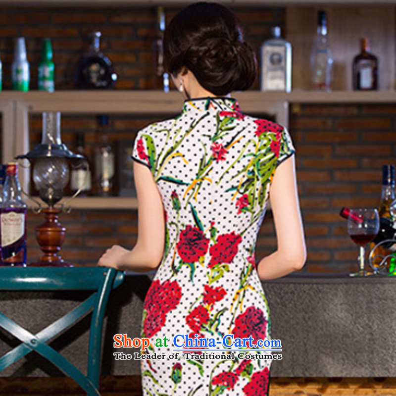 It New Long qipao women water droplets collar Chinese improved China wind Sau San video thin cheongsam dress Figure Color S, floral shopping on the Internet has been pressed.