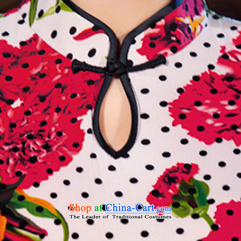 It New Long qipao women water droplets collar Chinese improved China wind Sau San video thin cheongsam dress Figure Color S, floral shopping on the Internet has been pressed.