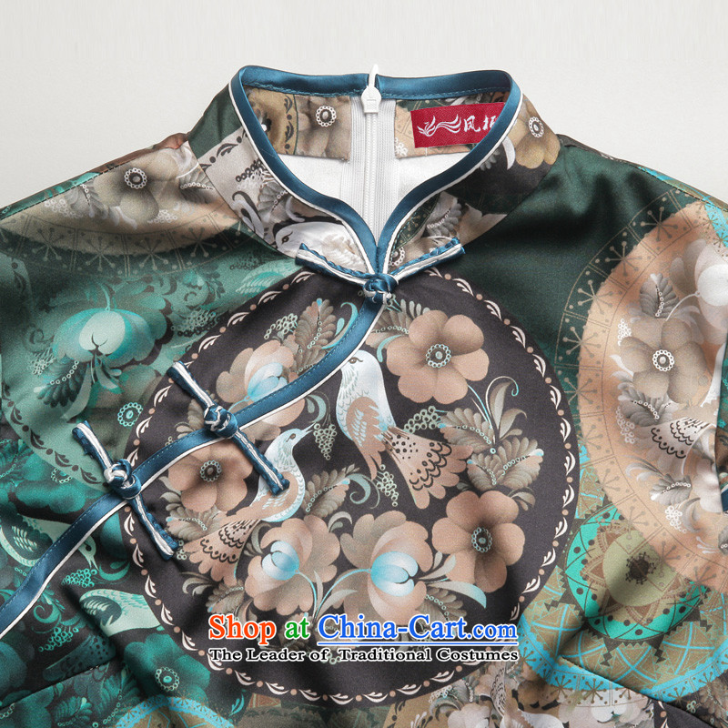 Bong-migratory 7475 Silk Cheongsam shirt 2015 New Sau San Tong Herbs extract retro blouses DQ15170 Suit M Fung migratory 7475 , , , shopping on the Internet