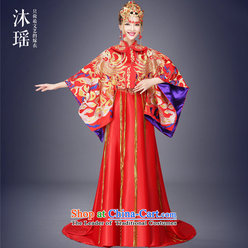 Yoyo Chen Su-wo service bathing in the bridal dresses Wedding Gown In her dress and Phoenix use Chinese wedding ceremony clothing wedding dresses marriage Custom High End China wind red S-chest 90 waist 72 mu Yiu Shopping on the Internet has been pressed.
