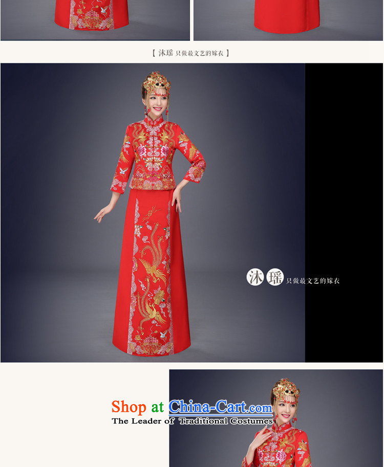 Bathing in the marriage solemnisation Sau Wo Yiu-Chinese dragon use red dress bride bows Tang Dynasty to the wedding dress marriage qipao Sau San autumn and winter larger embroidery on his breast Primary Five well red L - chest 92cm picture, prices, brand platters! The elections are supplied in the national character of distribution, so action, buy now enjoy more preferential! As soon as possible.