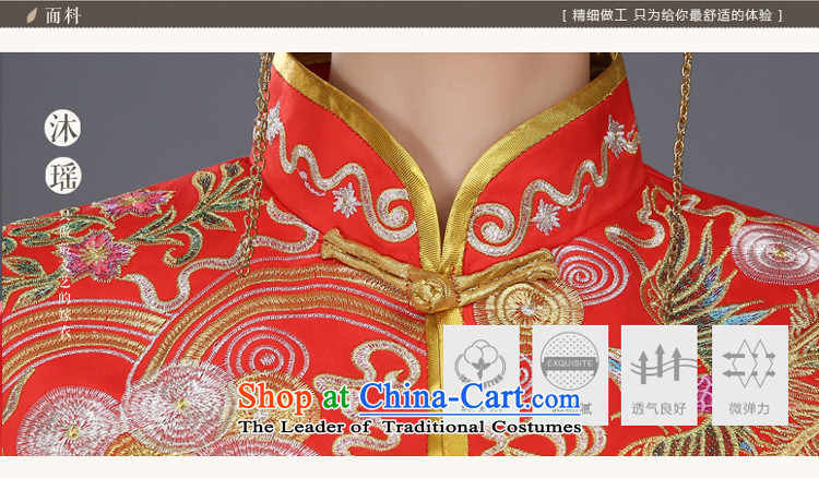 Bathing in the marriage solemnisation Sau Wo Yao Services 2015 new bride of Chinese dragon dress use red bows to Tang dynasty wedding gown marriage 2 piece autumn and winter larger embroidery on his breast red S breast 82CM photo, prices, brand platters! The elections are supplied in the national character of distribution, so action, buy now enjoy more preferential! As soon as possible.