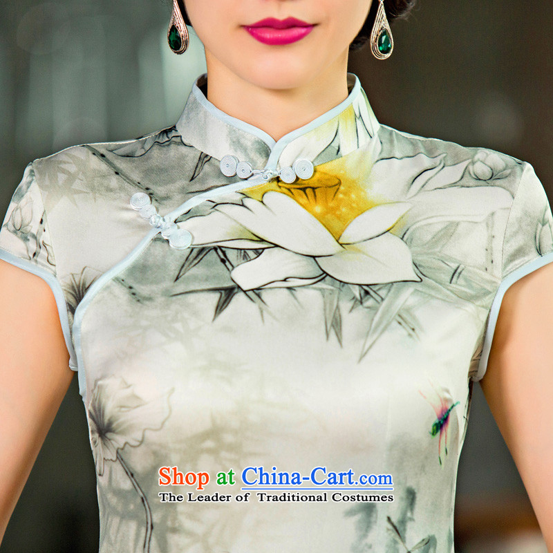 Time the new 2015 Syria qipao retro improved daily cheongsam dress video thin sexy beauty spring and summer load short, M, time Syrian shopping on the Internet has been pressed.