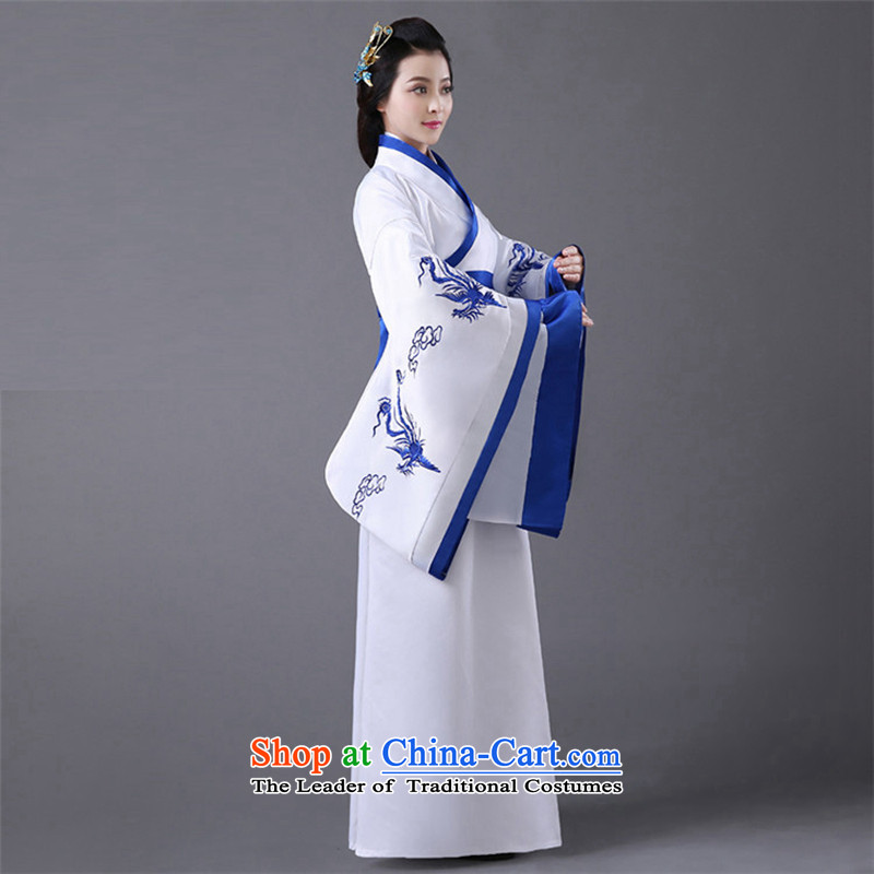 The Syrian women's ancient time clothing fairies skirt costume ancient Han-Han dynasty Royal Princess female clothes photo album embroidery Han-track civil administration improvement blue floor are suitable for time code 160-175cm, Syrian shopping on the