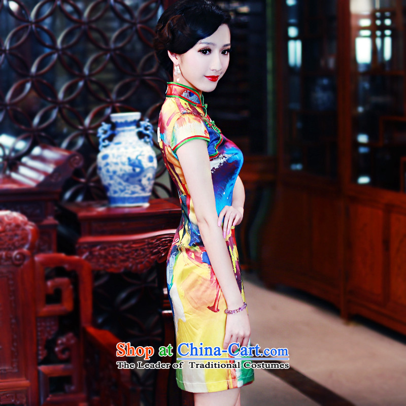 After a day of wind 2015 Silk Cheongsam stamp improved retro daily Ms. herbs extract cheongsam dress 543.7 543.7 suit after wind , , , S, shopping on the Internet