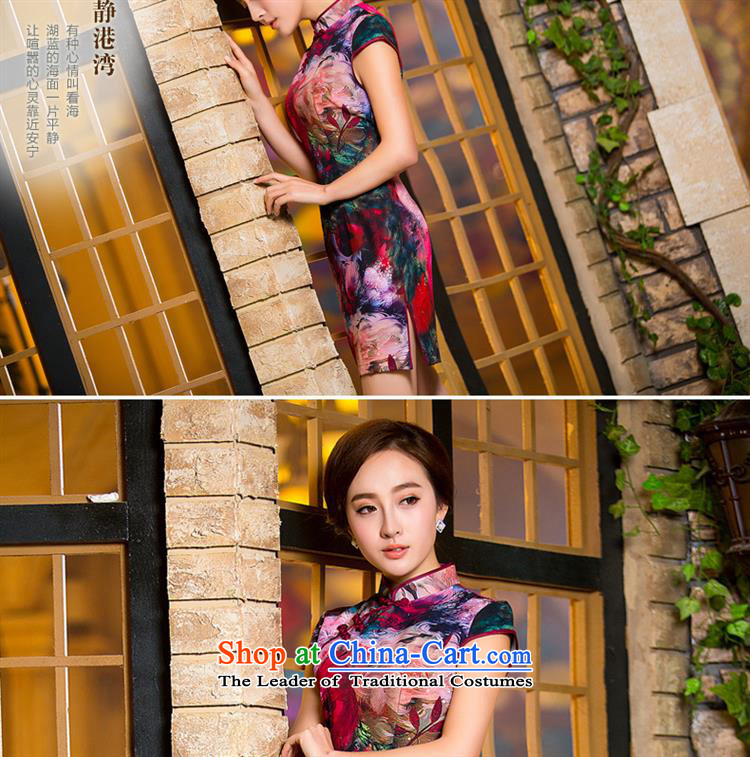Summer 2015 New Silk short of retro Sau San dresses cheongsam dress show picture color M brand, prices, picture platters! The elections are supplied in the national character of distribution, so action, buy now enjoy more preferential! As soon as possible.