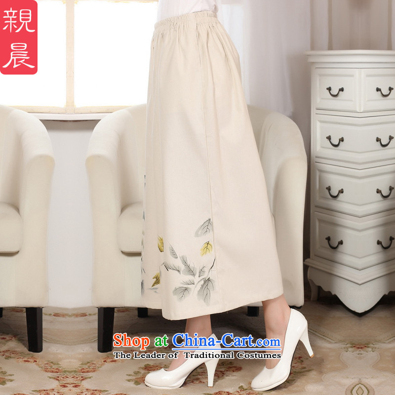The pro-am new daily improved cotton linen retro arts loose national Bong-wide-legged pants 9 Skort trousers female pants widen pro-am-legged pants, L, , , , shopping on the Internet