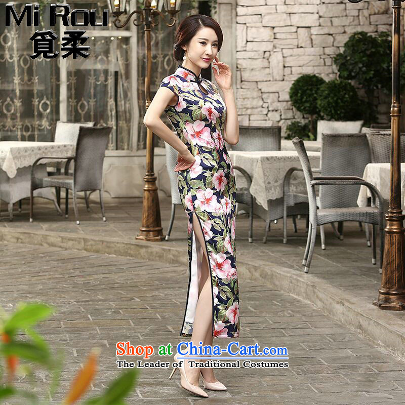 Find the new improved Ms. Sophie daily retro silk short-sleeved Sau San dinner long double cheongsam dress will find Sophie 2XL, incense shopping on the Internet has been pressed.