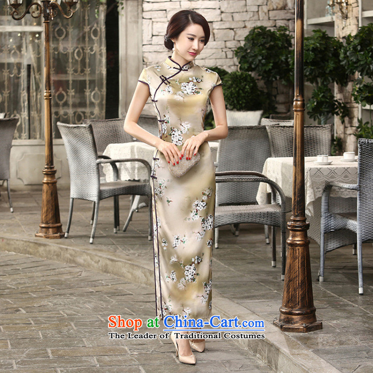 Dan breathing new of daily retro improved Chinese collar silk dresses tray clip Sau San long double qipao flower remain 2XL Photo, prices, brand platters! The elections are supplied in the national character of distribution, so action, buy now enjoy more preferential! As soon as possible.