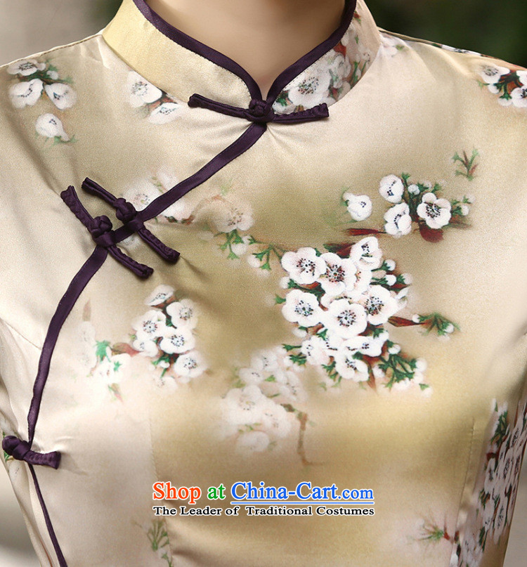 Dan breathing new of daily retro improved Chinese collar silk dresses tray clip Sau San long double qipao flower remain 2XL Photo, prices, brand platters! The elections are supplied in the national character of distribution, so action, buy now enjoy more preferential! As soon as possible.