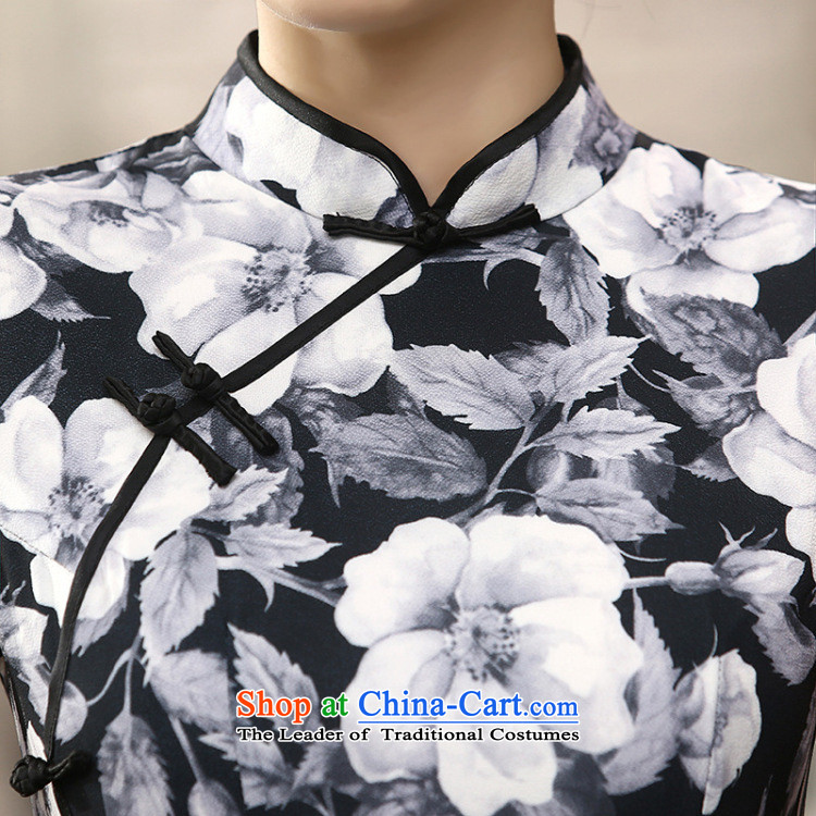 Floral CHINESE CHEONGSAM collar new daily retro silk dresses improved long-Sau San qipao cloud pictures display, the price and the M brand platters! The elections are supplied in the national character of distribution, so action, buy now enjoy more preferential! As soon as possible.
