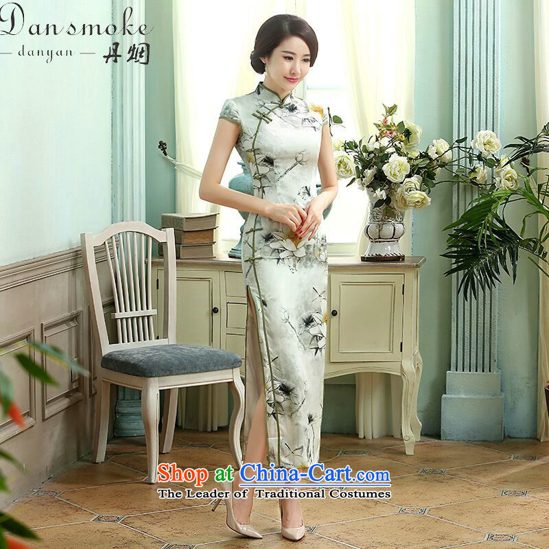 Dan breathing new of Chinese Antique Silk Dresses manually clear the tie up Sau San improved double long I should be grateful if you would have the cheongsam Order, XL, Dan smoke.... uong shopping on the Internet