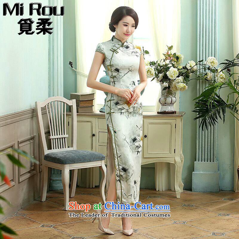 Find the new Chinese retro soft silk dresses manually clear the tie up Sau San improved double long I should be grateful if you would have the cheongsam uong  2XL, order) Find Sophie , , , shopping on the Internet
