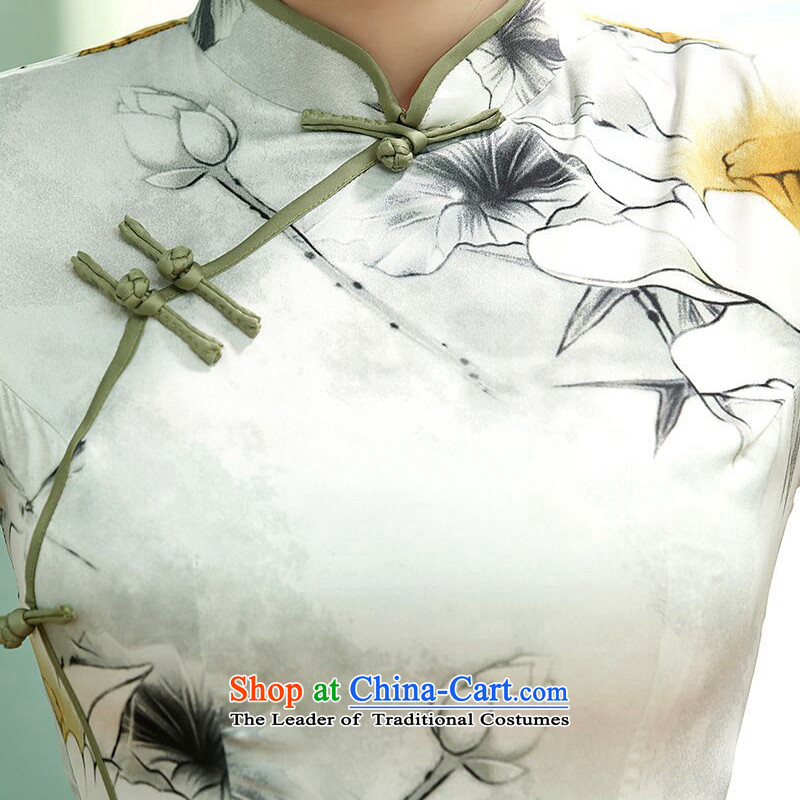 It New Chinese Antique Silk Dresses manually clear the tie up Sau San improved double long I should be grateful if you would have the cheongsam Order,  XL, floral.... uong shopping on the Internet