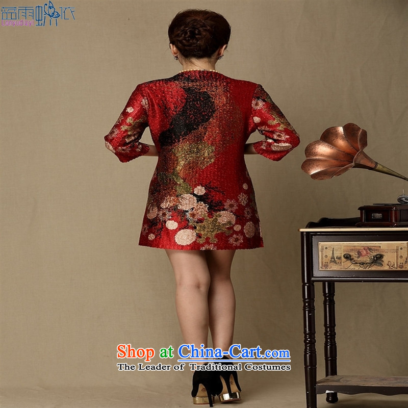 Continental Tang tray to the withholding of the folds of silk wedding dresses Tang dynasty dresses red XL, blue rain butterfly according to , , , shopping on the Internet