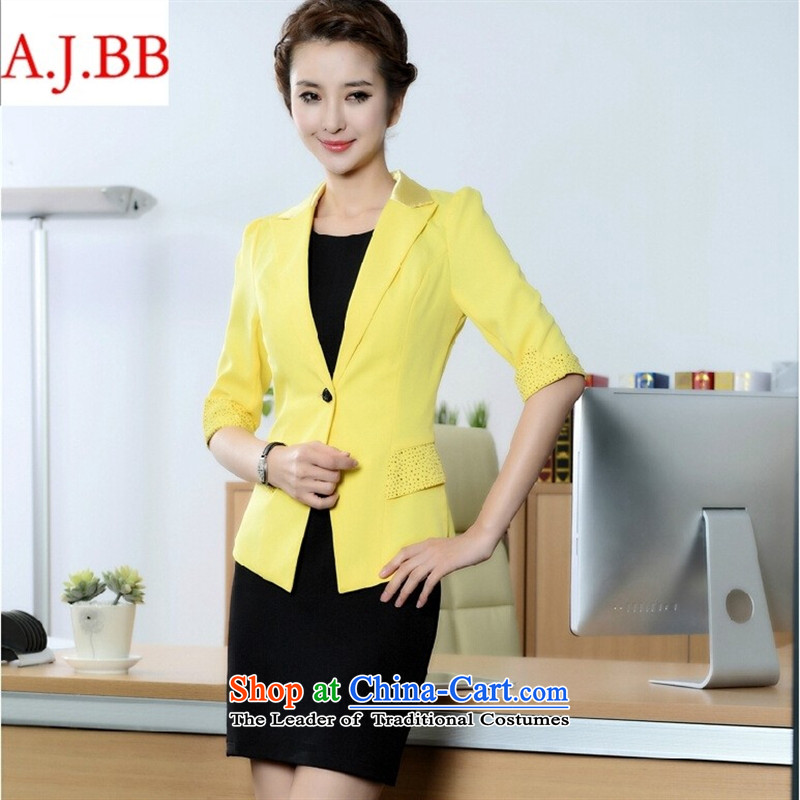 Orange Tysan *2015 New Career Women's clothes kit dress with yellow L,A.J.BB,,, female garment hotel shopping on the Internet
