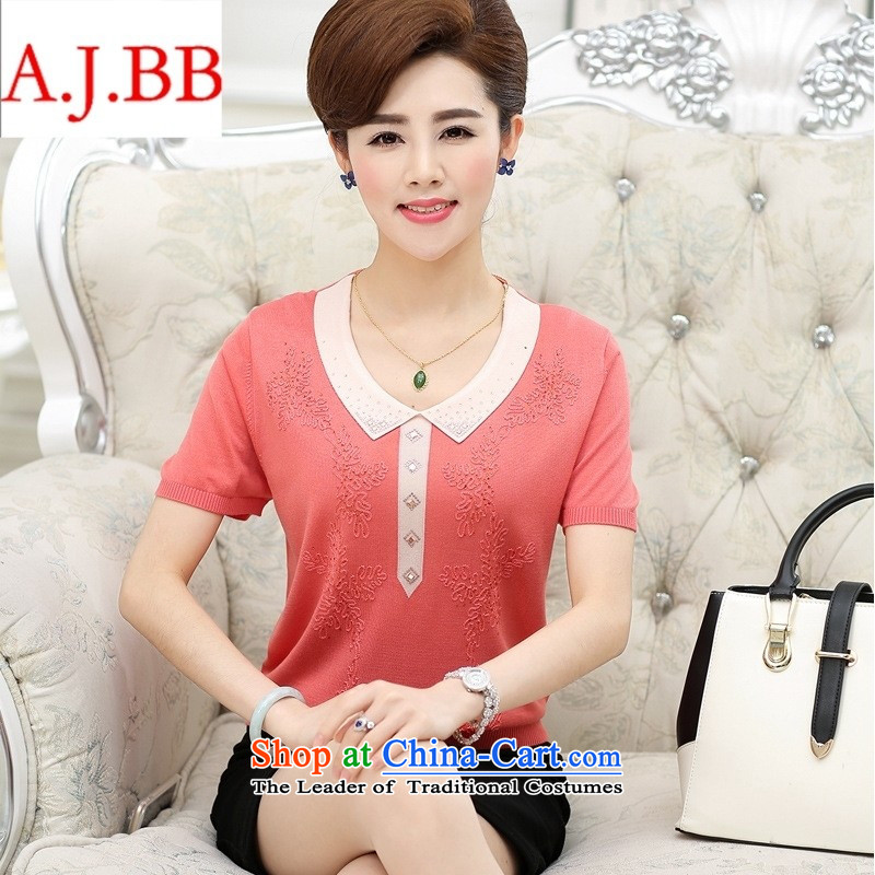 Orange Tysan *2015 summer in new moms with older lapel herbs extract short-sleeved T-shirt, forming the relaxd the Netherlands Red Orange XL,A.J.BB,,, shopping on the Internet