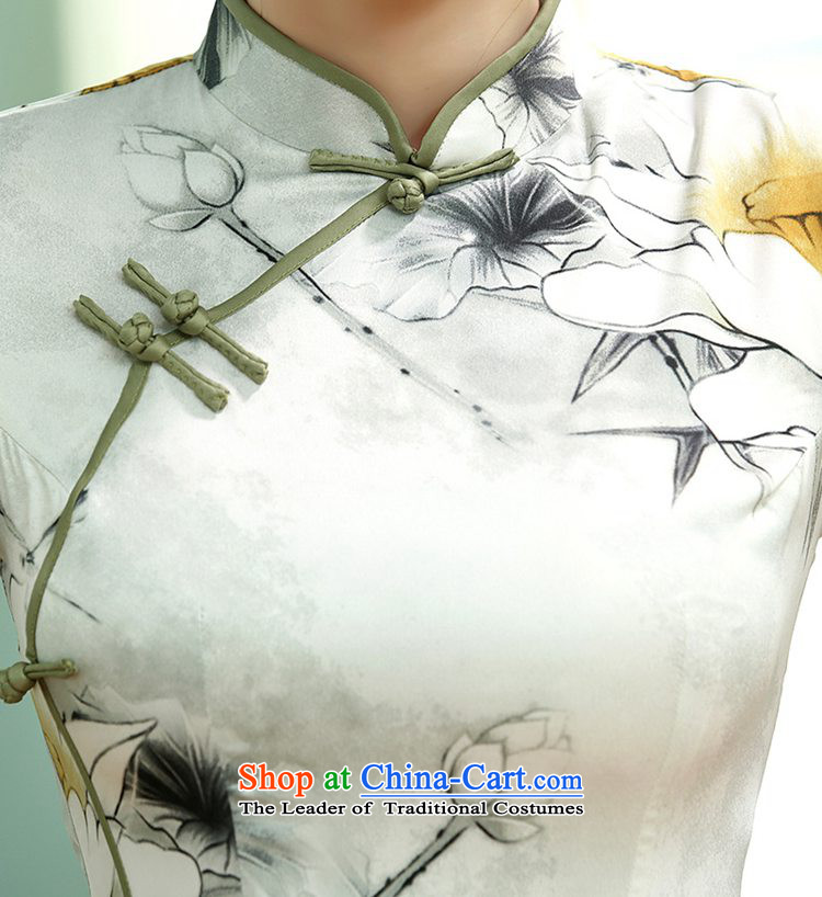 In accordance with the Love l summer trendy new for women cheongsam collar is traversed by the classic Tray Tie long cheongsam dress Sau San LGD/C0013# Gray 2XL Photo, prices, brand platters! The elections are supplied in the national character of distribution, so action, buy now enjoy more preferential! As soon as possible.