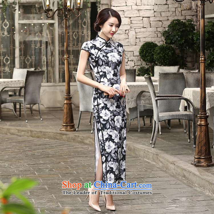 In accordance with the fuser retro improved trendy new for women is pressed to collar stamp Sau San Tong load long cheongsam dress LGD/C0014# BLUE XL Photo, prices, brand platters! The elections are supplied in the national character of distribution, so action, buy now enjoy more preferential! As soon as possible.