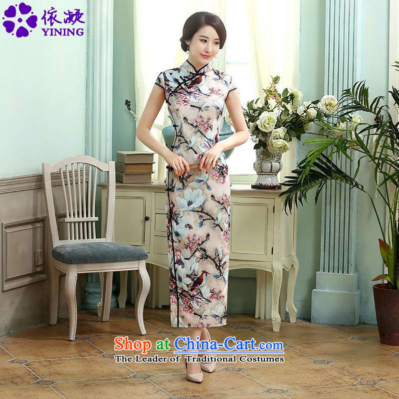 In accordance with the fuser new women's day-to-day Chinese Antique Silk Dresses short-sleeved Sau San Tong load long qipao LGD_C0015_ figure S
