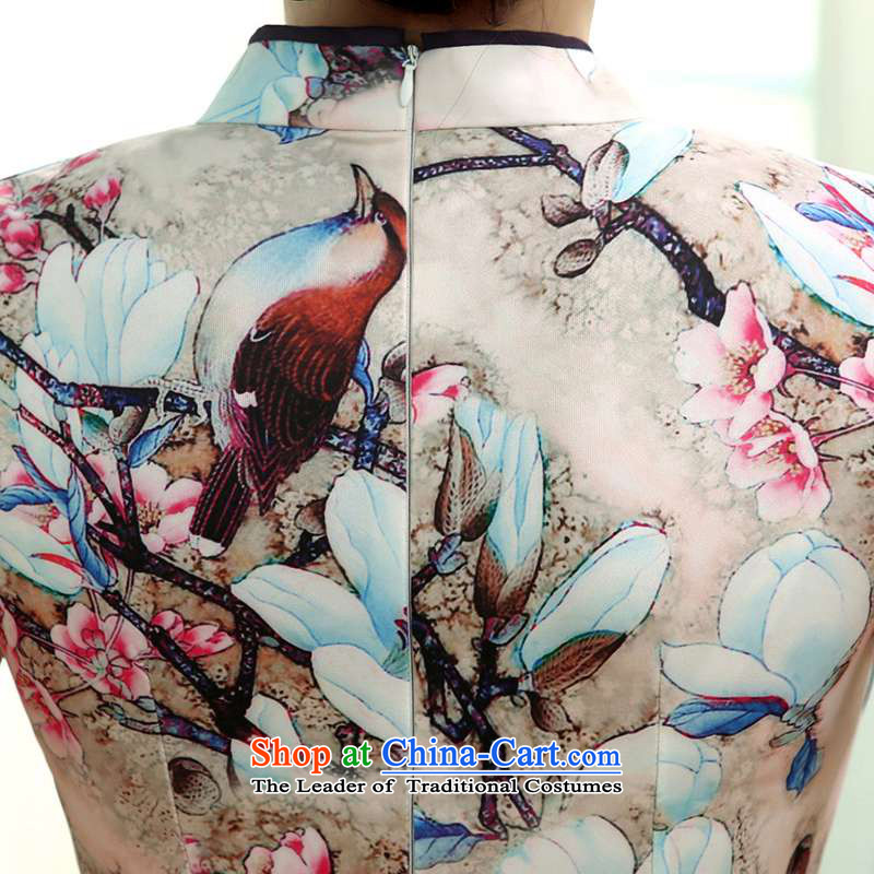 In accordance with the love in a trendy new of Chinese women's improved collar Classic tray clip Sau San Tong loaded short-sleeved qipao skirt LGD/C0015# figure in love L XL, , , , shopping on the Internet