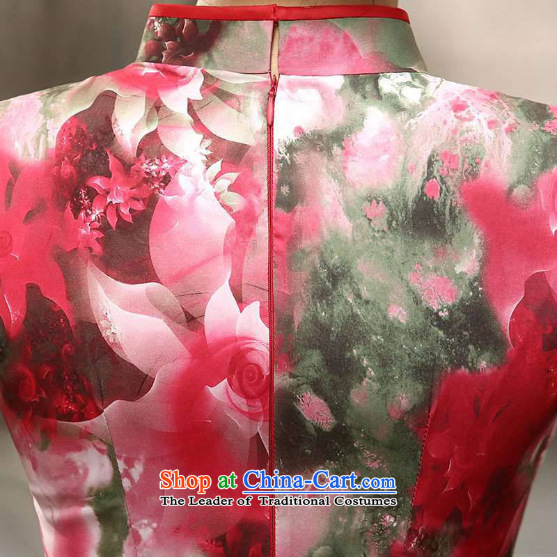 In accordance with the fuser trendy new of Chinese women into the territorial waters of the improved operational badges of stamp Sau San Tong loaded short-sleeved qipao skirt LGD/C0016# figure in accordance with the fuser has been pressed, online shopping