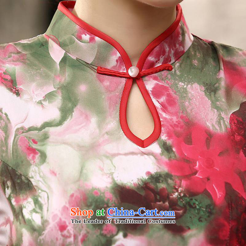 In accordance with the fuser trendy new of Chinese women into the territorial waters of the improved operational badges of stamp Sau San Tong loaded short-sleeved qipao skirt LGD/C0016# figure in accordance with the fuser has been pressed, online shopping