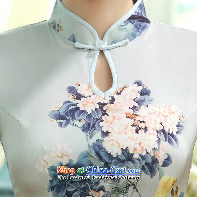 In accordance with the love in a trendy new for women Chinese Tang dynasty improved Mock-neck classical tray clip Sau San short-sleeved qipao skirt LGD/C0017# figure L picture, prices, brand platters! The elections are supplied in the national character of distribution, so action, buy now enjoy more preferential! As soon as possible.