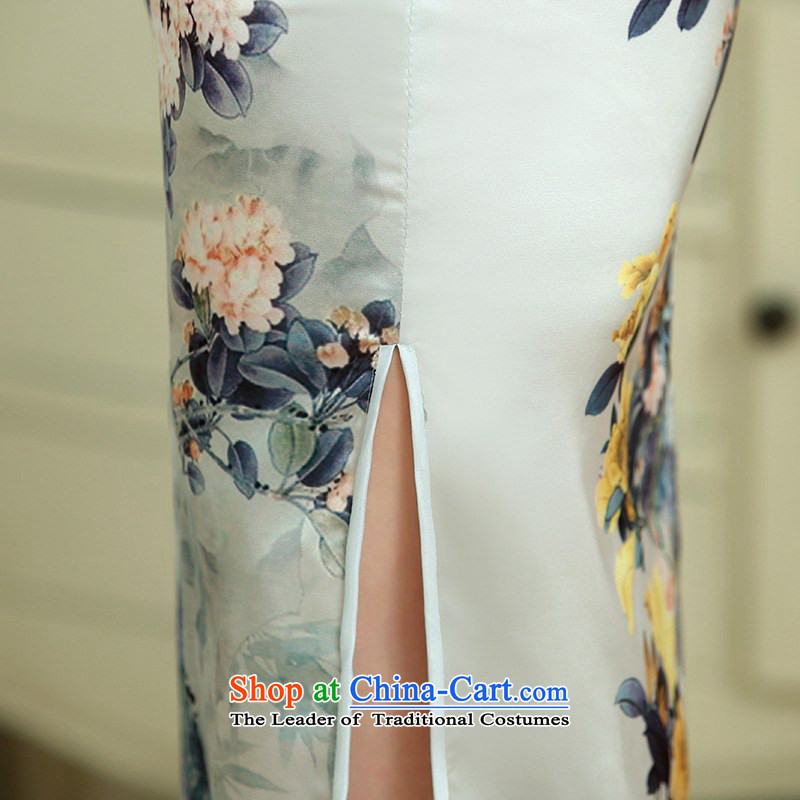 In accordance with the love in a trendy new for women Chinese Tang dynasty improved Mock-neck classical tray clip Sau San short-sleeved qipao skirt LGD/C0017# figure , L, in accordance with the Love l , , , shopping on the Internet