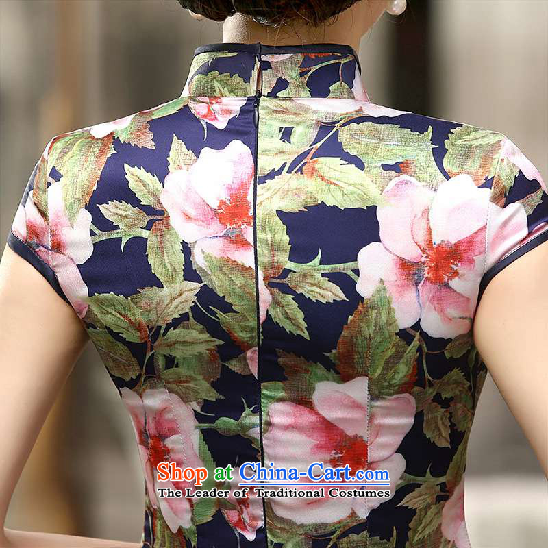 In accordance with the Love l summer trendy new for women Chinese improved double dresses collar classic Tray Tie long short-sleeved qipao LGD/C0018# figure XL Photo, prices, brand platters! The elections are supplied in the national character of distribution, so action, buy now enjoy more preferential! As soon as possible.