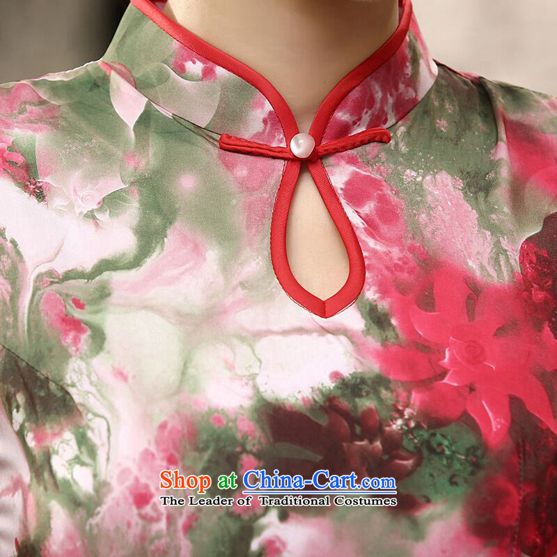 It new president frockcoat daily retro Chinese silk dresses improved long double qipao Sau San shakes Kuroki Hitomi  M floral shopping on the Internet has been pressed.