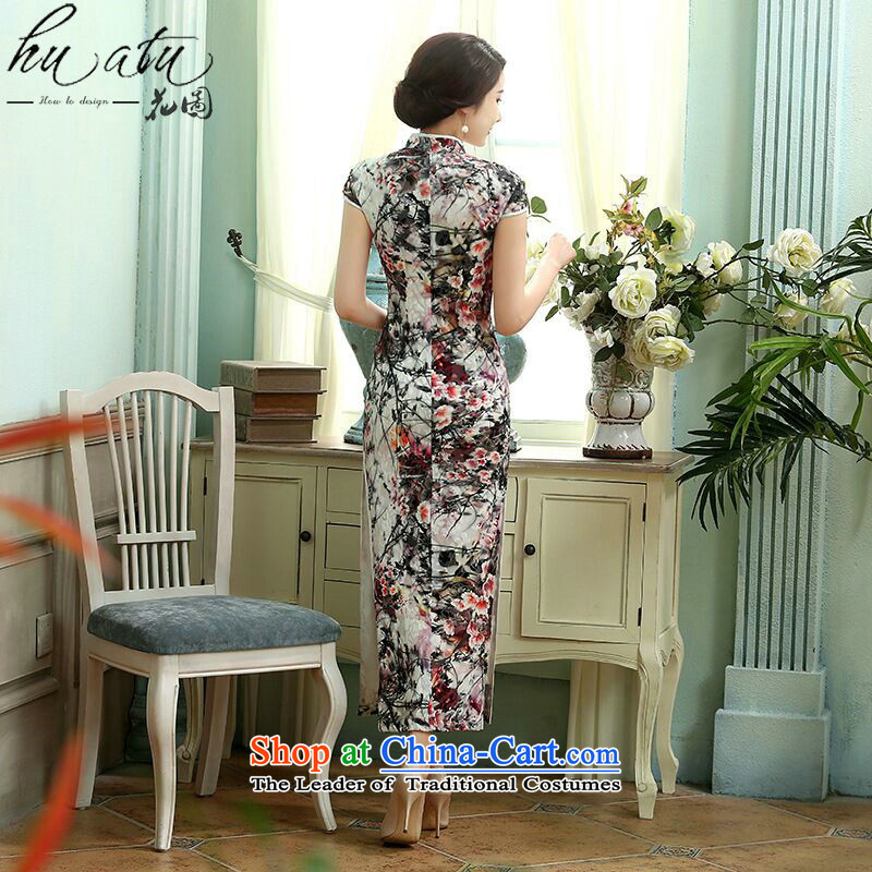It New Chinese gown elegant and collar elastic really scouring pads improvement Sau San long qipao ling butterfly  XL, floral shopping on the Internet has been pressed.