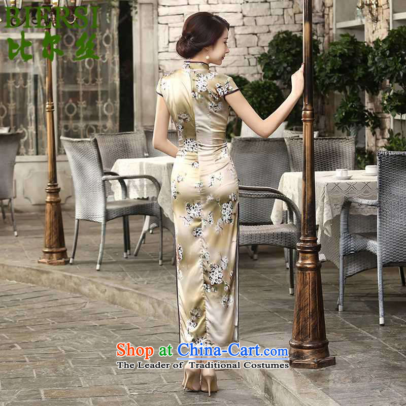 The Bill was a trendy new of Chinese women's improved collar is pressed to stamp short-sleeved long skirt LGD/C0013# qipao Sau San -A card , its population has been pressed bill shopping on the Internet